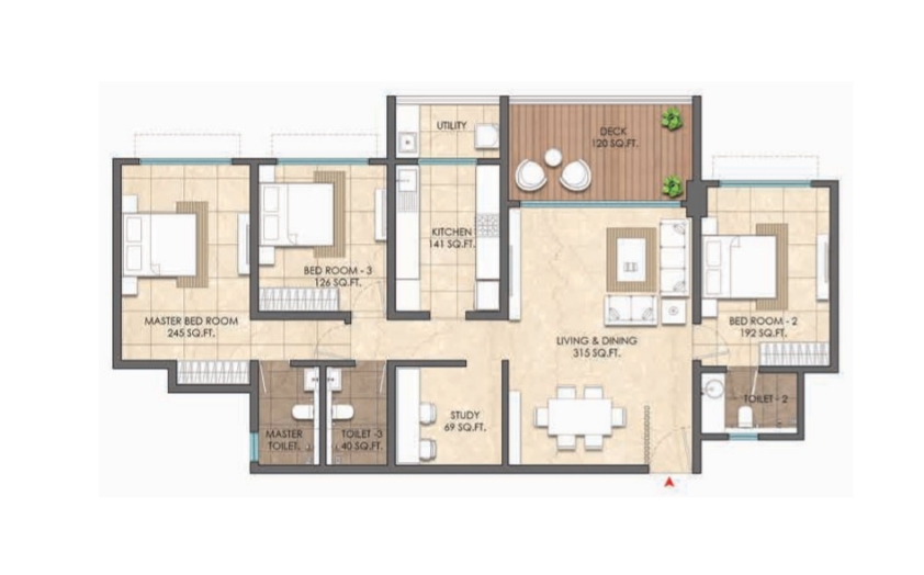3.5 BHK Unit Plan